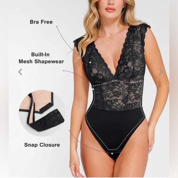 POPILUSH Shapewear Sculpting Lace Bodysuit - NWT - Picture 2 of 9